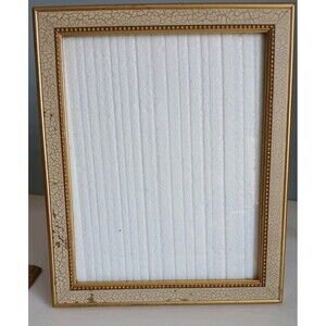 2001 Vtg Burnes Picture Frame  Gold W Crackle Paint  Design 8 X 10